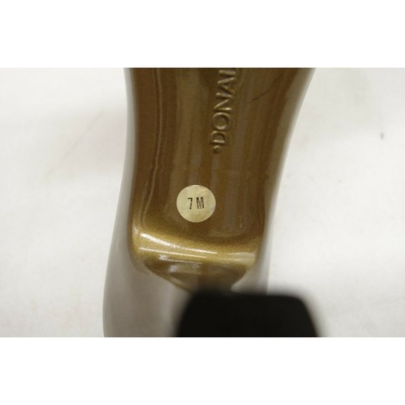 Donald Pliner Couture Cream Gold Alligator Print Slide Heel Shoes Women's 7 M - Picture 9 of 10